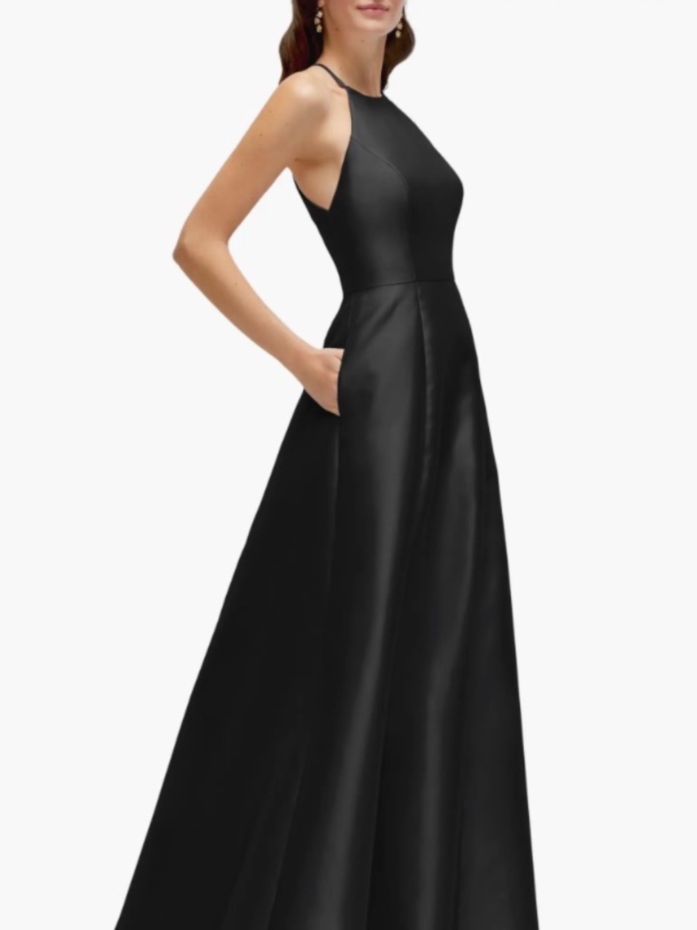 Alfred Sung A line Satin Gown - Picture 4 of 8